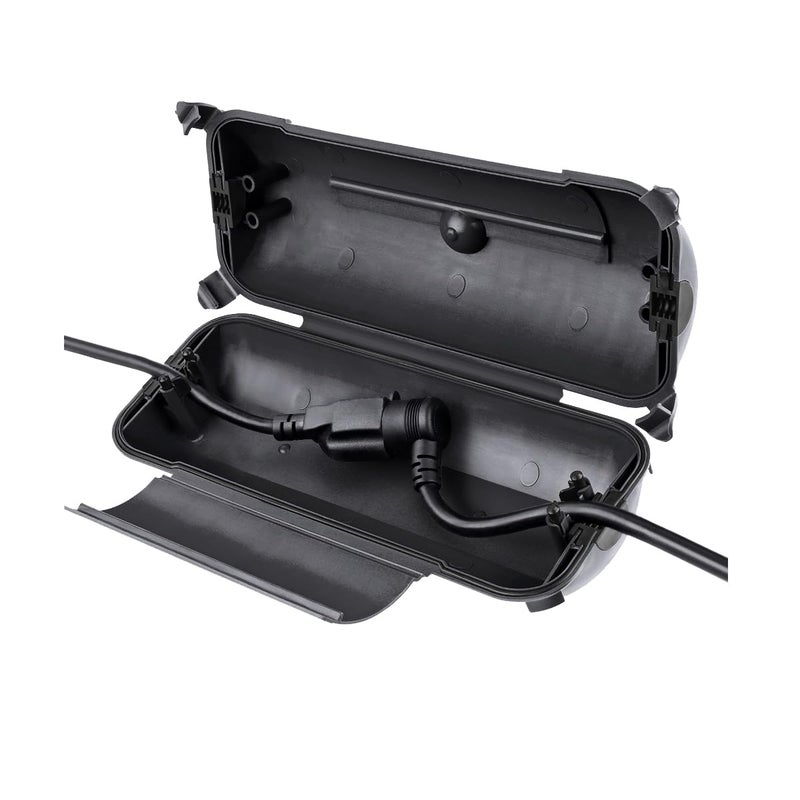 Flemoon Outdoor Extension Cord Safety Cover with Waterproof Protector Seal, Weatherproof Electrical Connection Box for Outdoor Outlets, Plugs, Sockets, Holiday Decorations, Power Tools, Black - Image 1